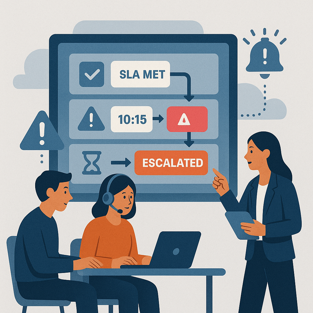 Illustration of automated workflow reducing SLA breaches