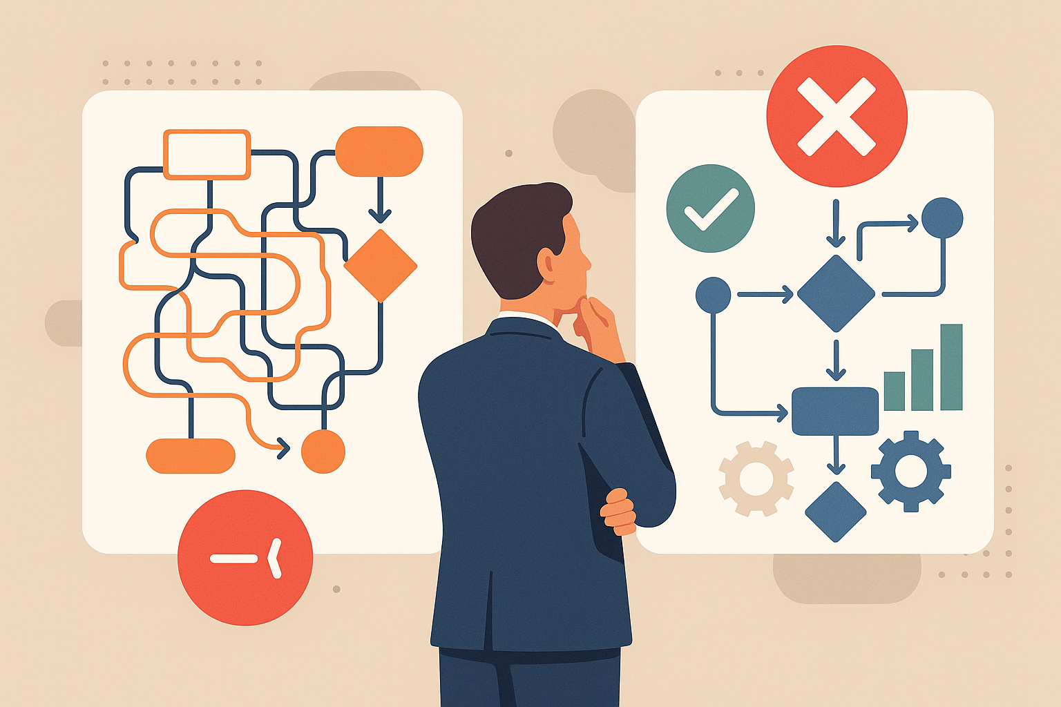 Illustration of automation decision-making highlighting high and low-value processes